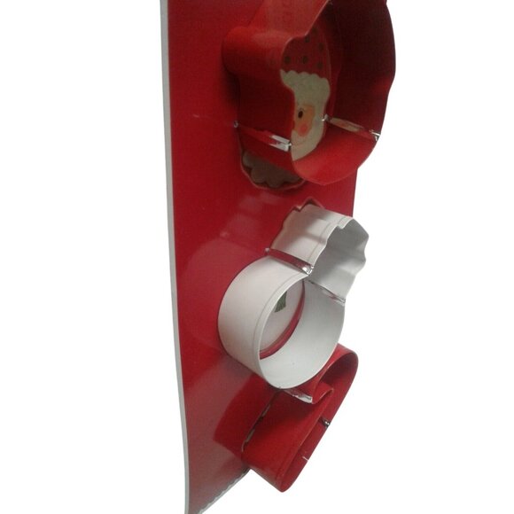 Christmas 3-Piece Holiday Metal Cookie Cutter Set Santa Snowman Candy Cane NEW - Picture 2 of 2